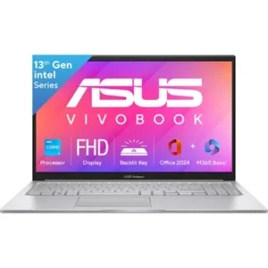 ASUS Vivobook 15, Intel Core i3 13th Gen 1315U, 12GB RAM, 512GB SSD, FHD 15.6", Windows 11, Office Home 2024, Quiet Blue, 1.7Kg, X1504VA-BQ332WS, Intel UHD iGPU, M365 Basic (1Year)*, 42Whrs Laptop
