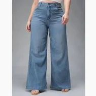 Wide-Leg High Rise Denim Jeans